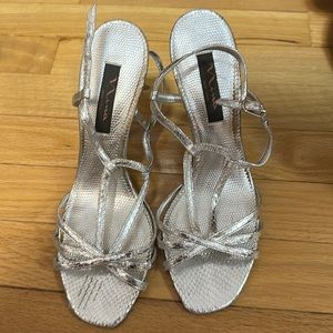 Nina Silver Strappy Heels